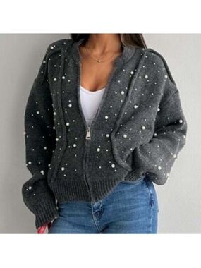 Jason Wu Gray Cardigan Sweater
pearl Design Sz S